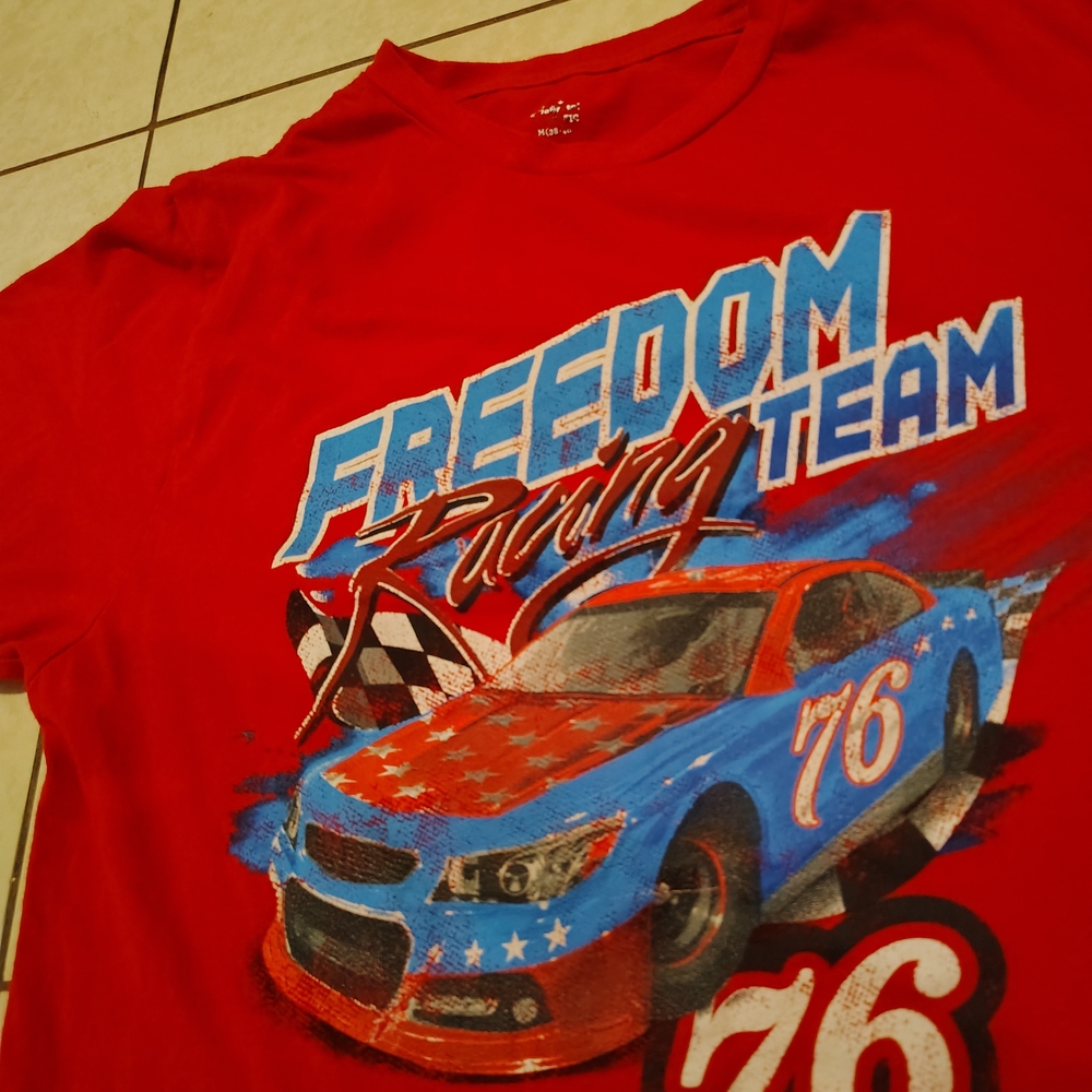 Kids Racing Team Red T-Shirt - Picture 2 of 4